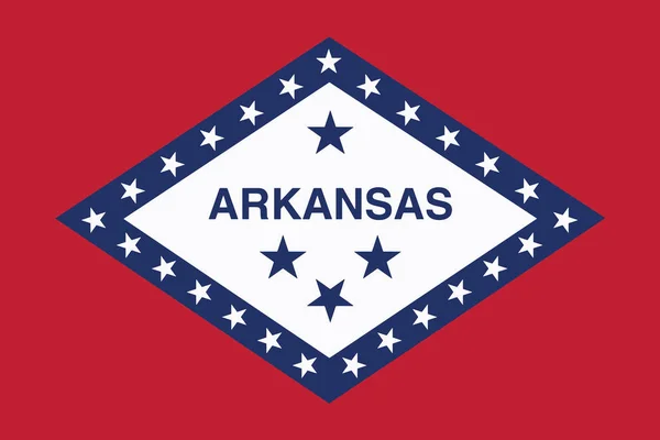 Bandiera dello Stato dell'Arkansas, USA. Formato vettoriale — Vettoriale Stock