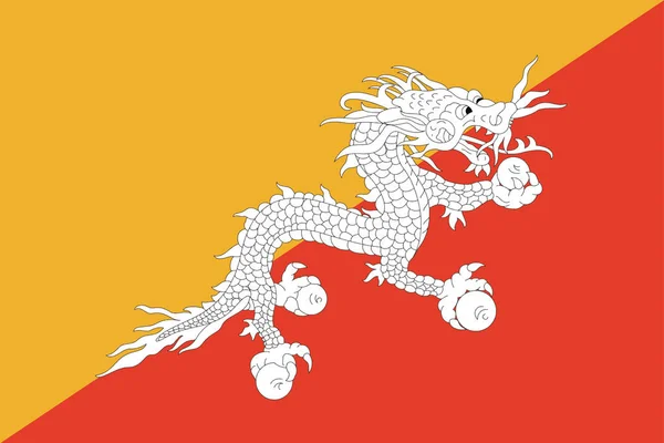 Bhutan Flag. Vector Format — Stock Vector