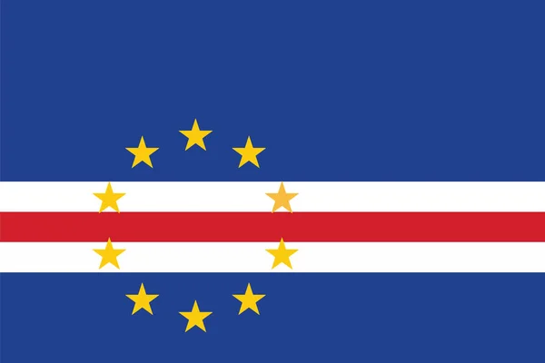 カーボベルデの国旗。ベクトル形式 — ストックベクタ