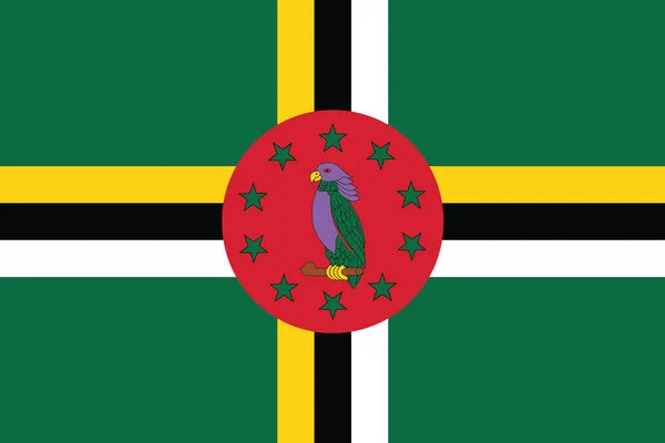 Bandeira Dominica. Formato vetorial — Vetor de Stock