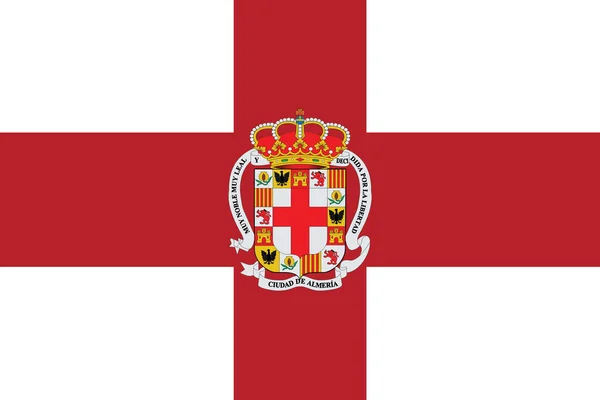 Almeria, İspanya bayrağı. Vektör biçimi — Stok Vektör