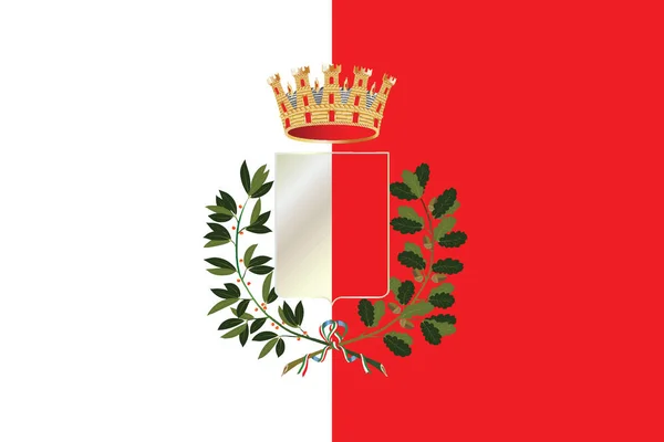 Vlajka Bari s erbem, Itálie. Vektorový formát — Stockový vektor