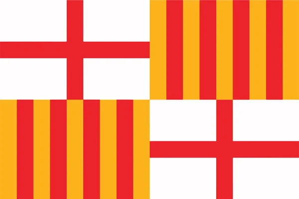 Vlag van Barcelona, Spanje. Vector-formaat — Stockvector