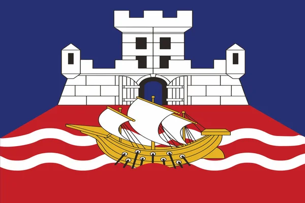 Vlajka Bělehrad, Srbsko. Vektorový formát — Stockový vektor