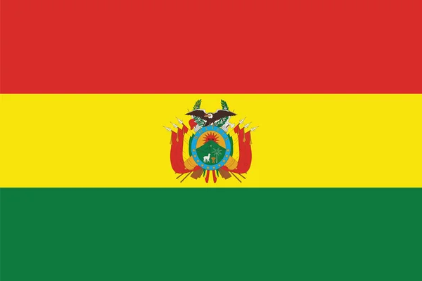 Bandera de Bolivia con Escudo de Armas. Formato vectorial — Vector de stock