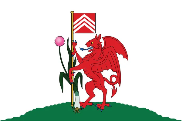 加的夫，威尔士，英国的国旗。矢量格式 — 图库矢量图片