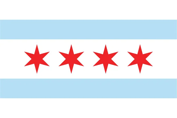 Flaga z Chicago, Illinois, Stany Zjednoczone Ameryki. Formacie wektorowym — Wektor stockowy