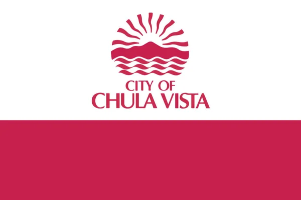 Chula Vista, California, Amerikai Egyesült Államok zászlaja. Vektoros formátumban — Stock Vector