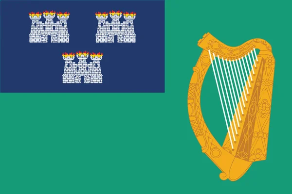 Vlajka Dublin, Irsko. Vektorový formát — Stockový vektor