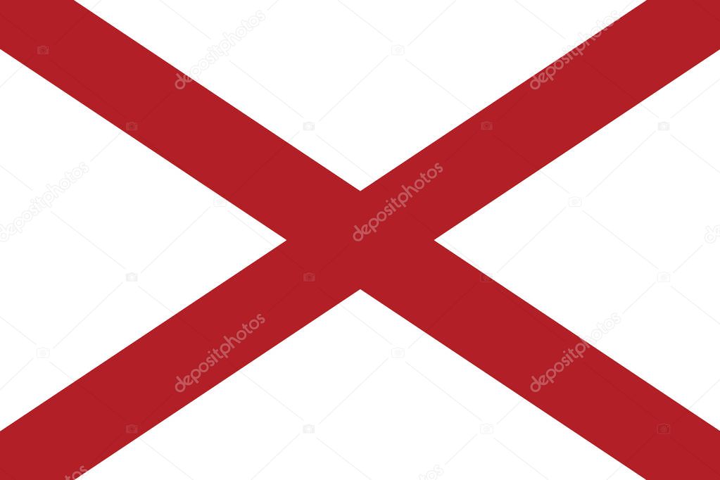 Alabama State Flag, USA. Vector Format