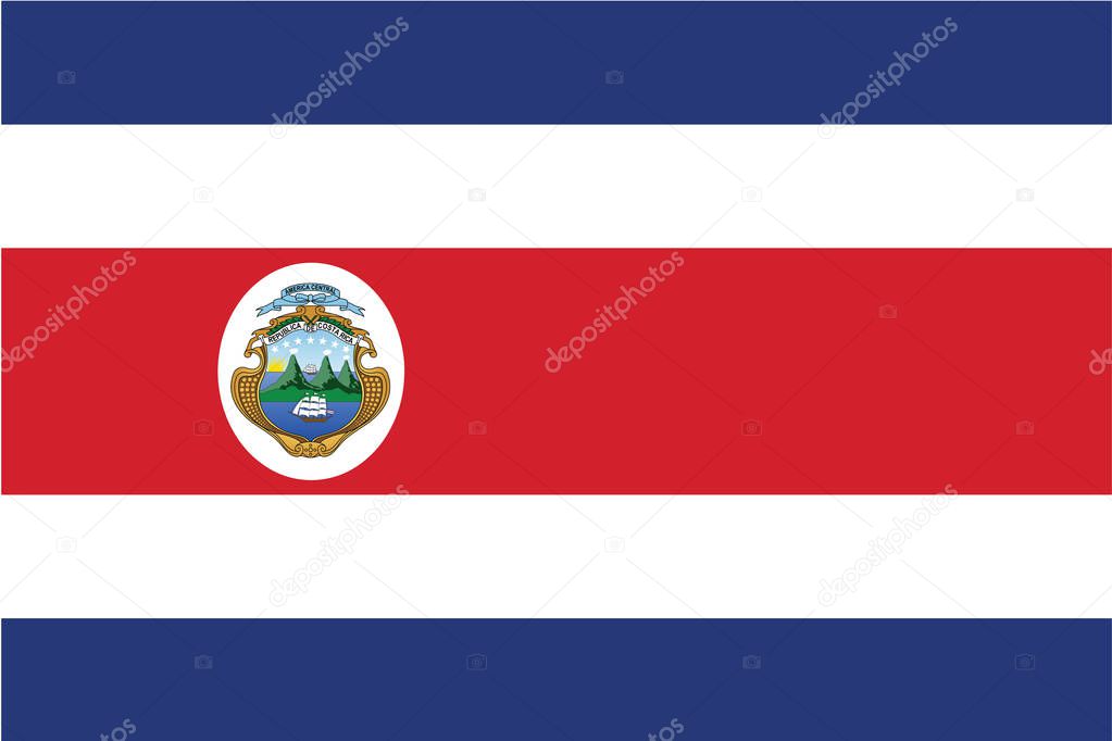 Costa Rica Flag. Vector Format