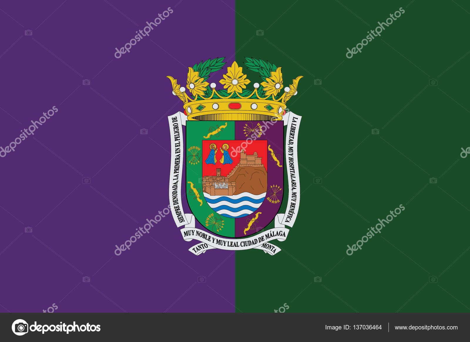 Bandera de Málaga, España. Formato vectorial Vector de stock por ©PromesaStudio 137036464