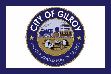 Gilroy, Kaliforniya, ABD bayrağı. Vektör biçimi