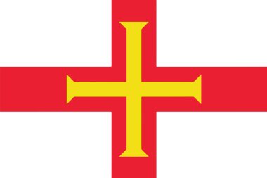 Guernsey bayrağı. Vektör biçimi