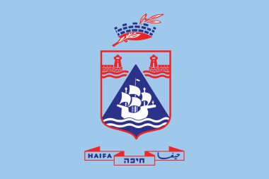 Haifa şehir, İsrail bayrağı. Vektör biçimi
