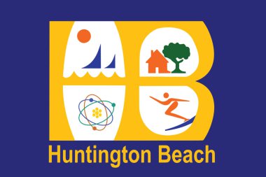 Flag of Huntington Beach, California, USA. Vector Format clipart