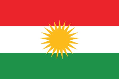 Kürdistan bayrağı. Vektör biçimi