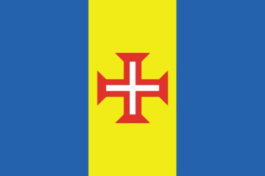 Madeira, Portekiz bayrağı. Vektör biçimi