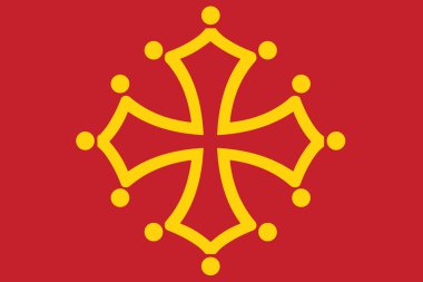 Midi Pyrenees bölge, Fransa bayrağı. Vektör biçimi