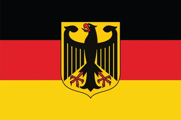 Flagga Tyskland med vapen. Vektorformat — Stock vektor