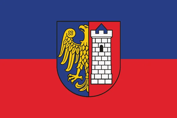 Bandeira de Gliwice, Polónia. Formato vetorial — Vetor de Stock