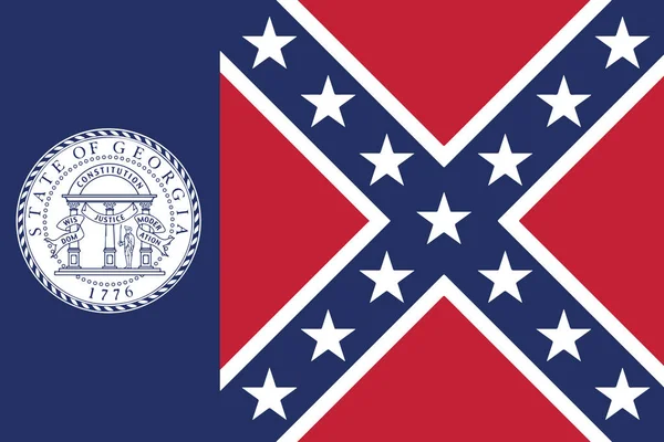 Bandeira do Estado da Geórgia (1956-2001), EUA. Formato vetorial — Vetor de Stock