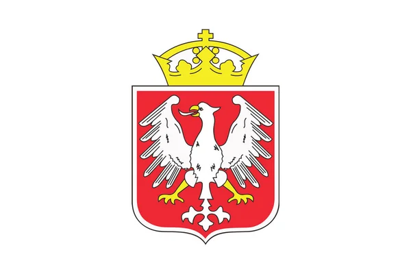 グニェズノ、ポーランドの旗。ベクトル形式 — ストックベクタ