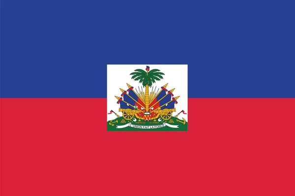 Flagge von Haiti mit Wappen. Vektorformat — Stockvektor