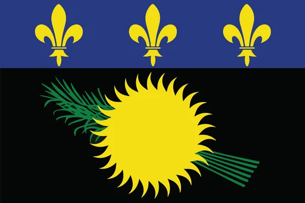Guadeloupe (Yerel), Fransa bayrağı. Vektör biçimi — Stok Vektör
