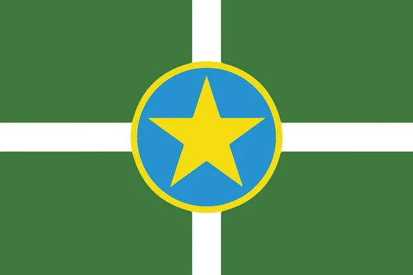 Vlag van Jackson, Mississippi, Verenigde Staten. Vector-formaat — Stockvector