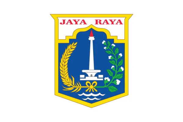 Bandera de Yakarta, Indonesia. Formato vectorial — Vector de stock