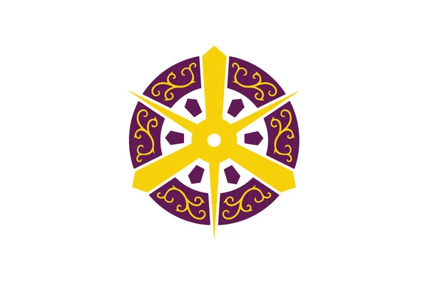 Vlag van Kyoto, Japan. Vector-formaat — Stockvector