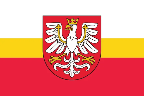 Bandeira da Voivodia da Polônia Menor com Brasão de Armas, Polônia . — Vetor de Stock