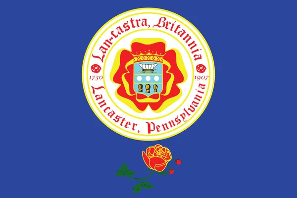 Lancasterin lippu, Pennsylvania, Yhdysvallat. Vektorimuoto — vektorikuva