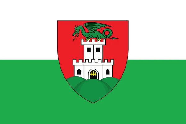 Bandeira de Liubliana, Eslovénia. Formato vetorial —  Vetores de Stock