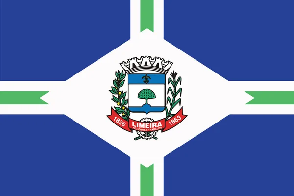 Bandera de Limeira, Sao Paulo, Brasil. Formato vectorial — Archivo Imágenes Vectoriales