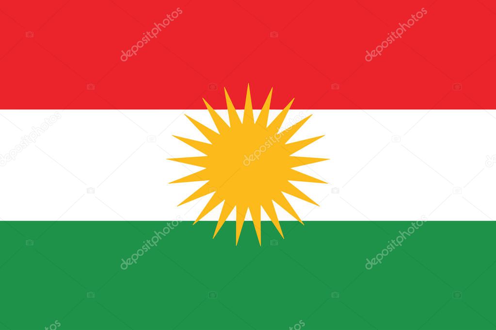 Flag of Kurdistan. Vector Format