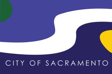 Sacramento, California, ABD bayrağı. Vektör biçimi