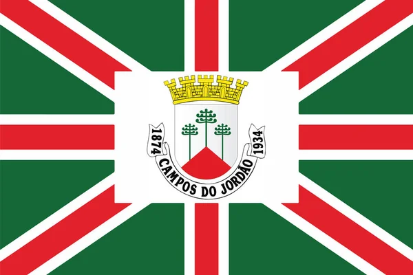 Drapeau de Municipio de Campos do Jordao, Sao Paulo, Brésil . — Image vectorielle