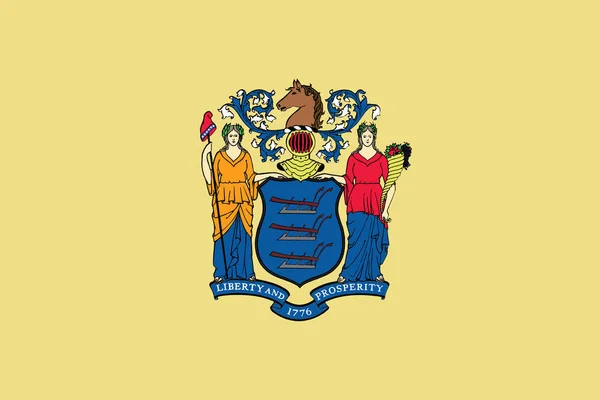 Bandiera dello Stato del New Jersey, USA. Formato vettoriale — Vettoriale Stock
