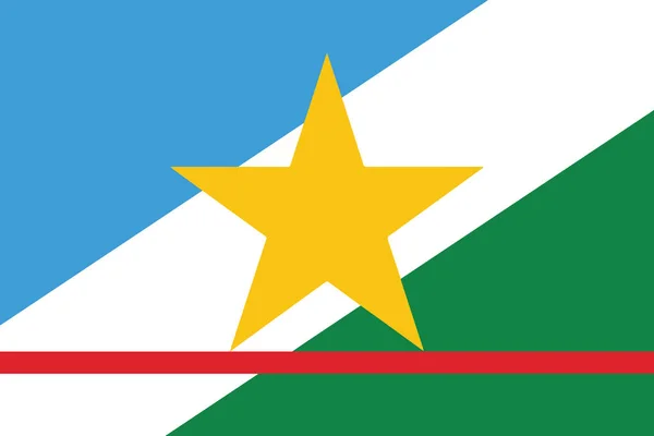 Vlajka státu Roraima, Brazílie. Vektorový formát — Stockový vektor