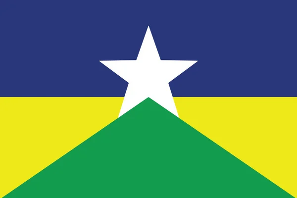 Flagge des Bundesstaates Rondonia, Brasilien. Vektorformat — Stockvektor