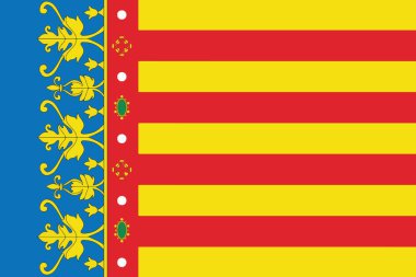Flag of Valencian Community, Spain. Vector Format clipart