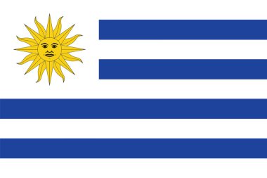 Uruguay bayrağı. Vektör biçimi