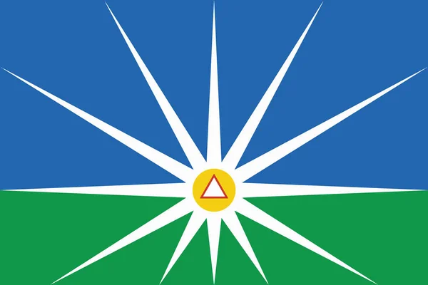 Flagge von Uberlandia, Minas Gerais, Brasilien. Vektorformat — Stockvektor