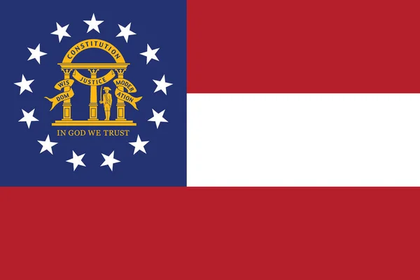 Georgia State Flag, EUA. Formato vetorial — Vetor de Stock