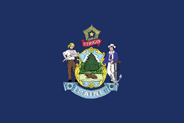 Maine State Flag, EUA. Formato vetorial — Vetor de Stock