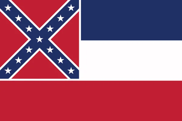 Mississippi State Flag, EUA. Formato vetorial — Vetor de Stock