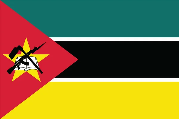 Bandeira de Moçambique. Formato vetorial — Vetor de Stock