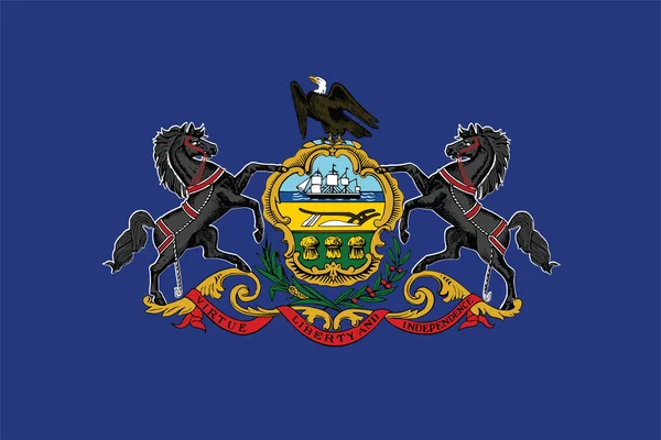 Pennsylvania State Flag, Estados Unidos. Formato vectorial — Vector de stock